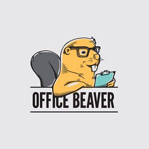 OFFICE BEAVER办公室海狸吉祥物设计，海狸卡通LOGO设计……