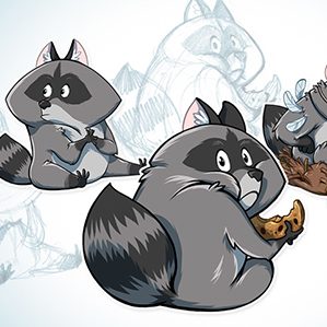 Stickers for Telegram. the Raccoon - Elisey  人物设计 数码艺术 插图