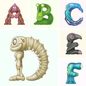 Monster Alphabet for 36 Days Of Type 2017. 插图 人物设计 排版业