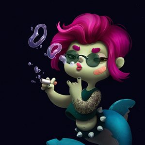 Mermaids 人物设计 插图 数码艺术 作者：Elena Burkova