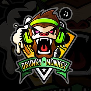 drunky monkey logo2 品牌推广，图形设计，插图 作者：Aldrich Wu