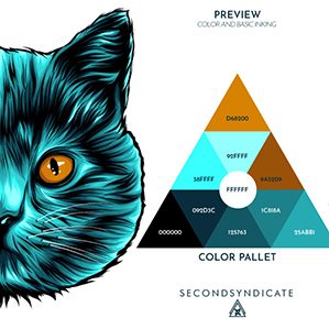 Cat Sacred Geometry 插图，图形设计，数码艺术 作者：Second Syndicate