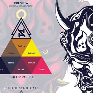 DEVIL HANNYA MASK 插图，图形设计，艺术指导 作者：Second Syndicate