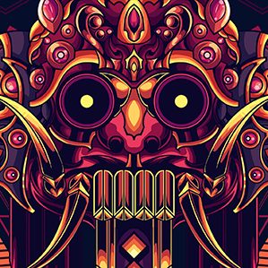 The Illustration of Bandit The Treasure, inspired by Indonesian culture mask
