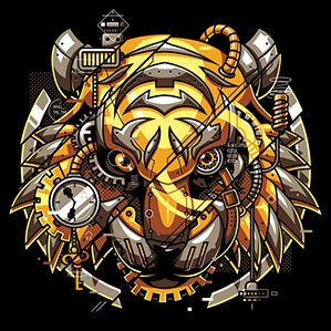 A digital artwork of tiger head with robotic touch Angga Tantama