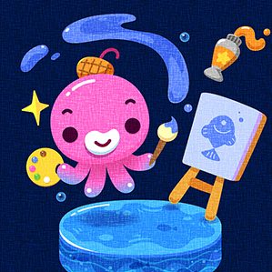 海海好课寓意知识如汪洋大海中寻找精品课程，因此吉祥物以海洋动物为原型。