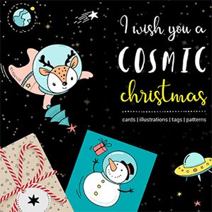 外太空宇宙圣诞节彩色插画无缝模式雪人狐狸企鹅源文件下载，希望大家能喜欢。