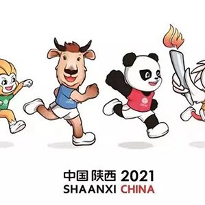第十四届全国运动会吉祥物以陕西秦岭四宝“朱鹮、大熊猫、羚牛、金丝猴”为创意原型。