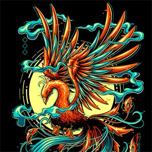 Glitched Phoenix Tshirt design for k7clothings 作者：Angga Tantama