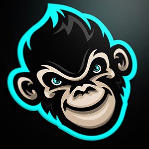 Monkey mascot logo Ecstxzy