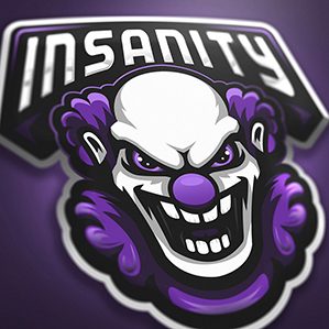 Insanity clown mascot logo