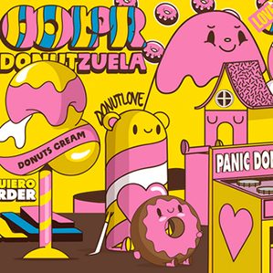 panic donut 品牌推广，图形设计，插图 作者：ChocoToy cute