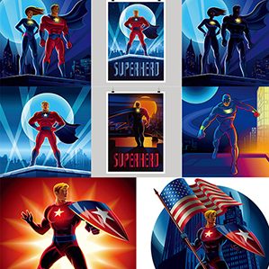 卡通超人插画设计矢量素材,美国动漫,卡通超人,超级英雄,卡通漫画,人物插画,人物插图,矢量人物