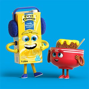 We were tasked with recreating the First Choice Custard Mascot characters rebrand. 