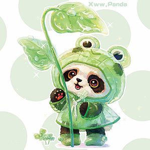 夏日小清新. PANDA 兔滚滚，呱滚滚，狐滚滚 原创作品 / 插画 / 商业插画