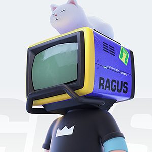 RAGUS（雷格斯）是一个人形机器人，头部由一台废旧显示器改造而成