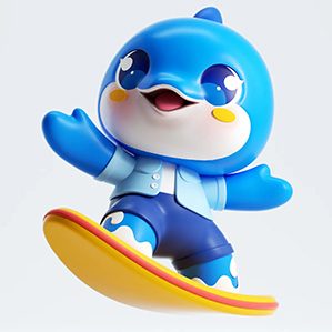 小海豚企业ip形象设计 IP 手办 IP设计 潮玩盲盒设计 潮玩建模 建模渲染 作者：宏君