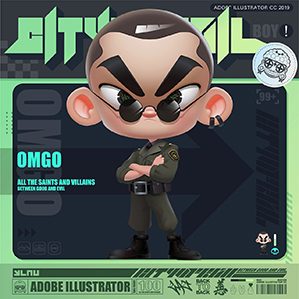 Ai渐变矢量人物插画ADOBE IULLUSTRATOR CC 2019 作者：LAU丶一乂刂