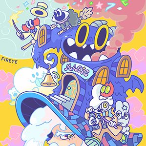 大头系列 插画 创作习作 卡通 手绘 抽象 卡通插画设计 作者：Fireye峰